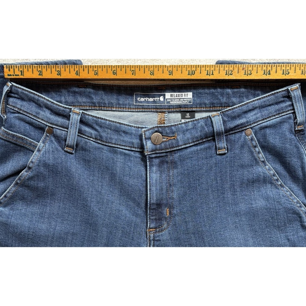 Carhartt Womens Double Front Jeans Sz 10 Short Rugged Flex Relaxed Fit NWT -1825 - Picture 4 of 8